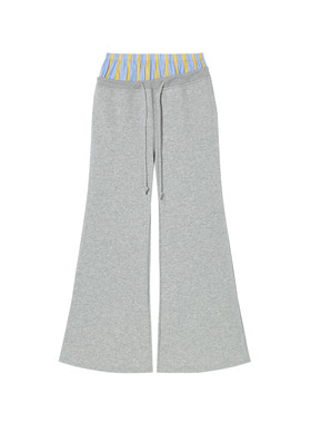 【戴萌同款】SOFITTE 25AW灰色双腰头拼接宽松显瘦卫裤休闲裤女