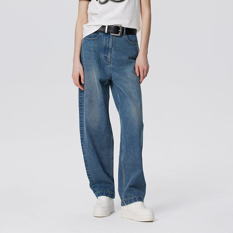 LEALESSANDRA收口牛仔直筒裤