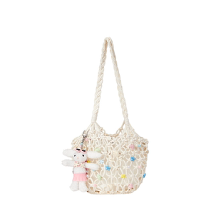 13DE MARZO女士 海岛风贝壳针织包可爱单肩包时尚户外百搭手提包