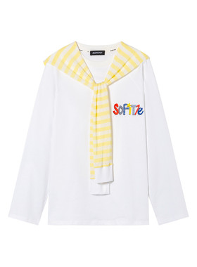 【希林娜依高 赵品霖同款】SOFITTE 披肩真两件字母长袖T恤男女款