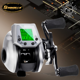 SAMOLLA新款四按键数显水滴轮打黑桥钓筏钓海钓路亚渔轮气温时间
