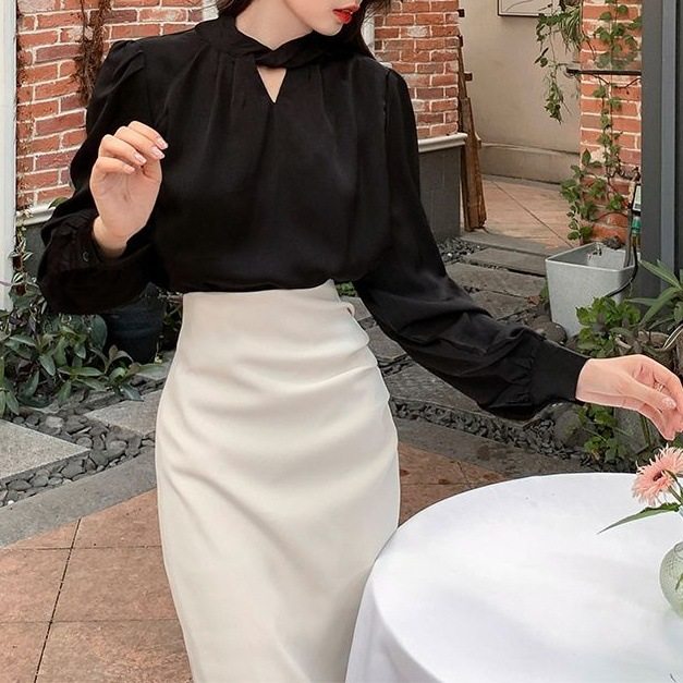 法式复古轻熟高级感开叉半身裙+黑色上衣女2026年春季新款套装潮,女装/女士精品,休闲运动套装,淘宝优惠券,粉丝福利购,淘宝优惠卷