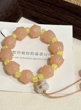 夜市摆摊双瑞~绮彩祥莲五条装手串莲花串珠女友手串情侣礼直播