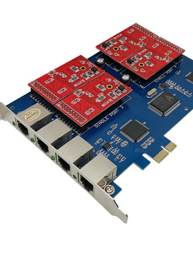 简捷4路PCI-E电话语音卡TDM400E,Asterisk卡,4口模拟卡语言卡410E