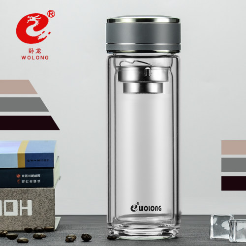 卧龙耐高温双层日常办公玻璃杯