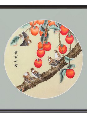 古艺苏绣成品事事如意手工刺绣画
