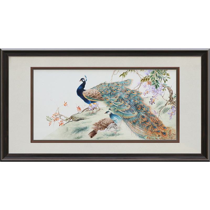 古艺苏绣精品孔雀前程似锦礼品
