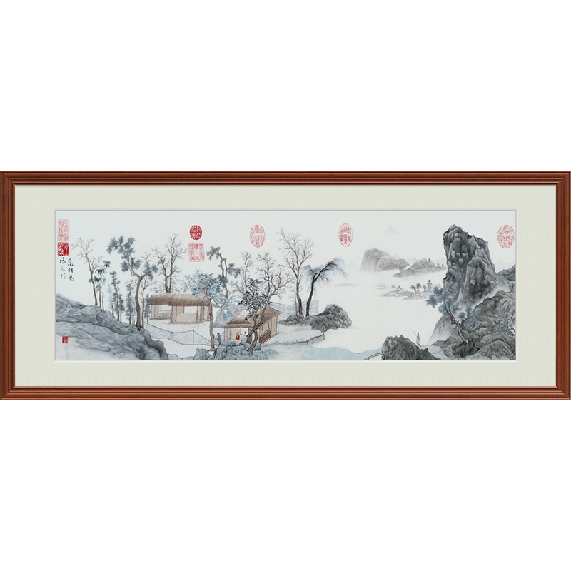 古艺苏绣文征明山水开业乔迁礼品