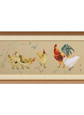 古艺苏绣精品五德君子乔迁礼品