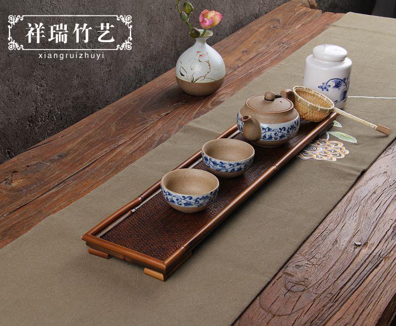 干泡杯托 茶杯架 晾杯架 茶盘手工竹编茶托 茶道收纳竹制功夫茶具