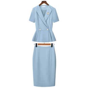 夏季新款套装西装套裙时尚职业主持人气质工装正装气质通勤工作服