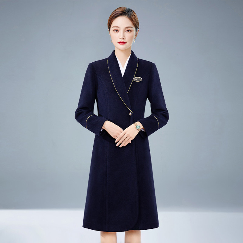 空姐前台接待工作服呢子大衣