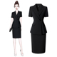 套装 职业西服正装 女2025新款 气质通勤短袖 中国风时尚 黑色休闲西装