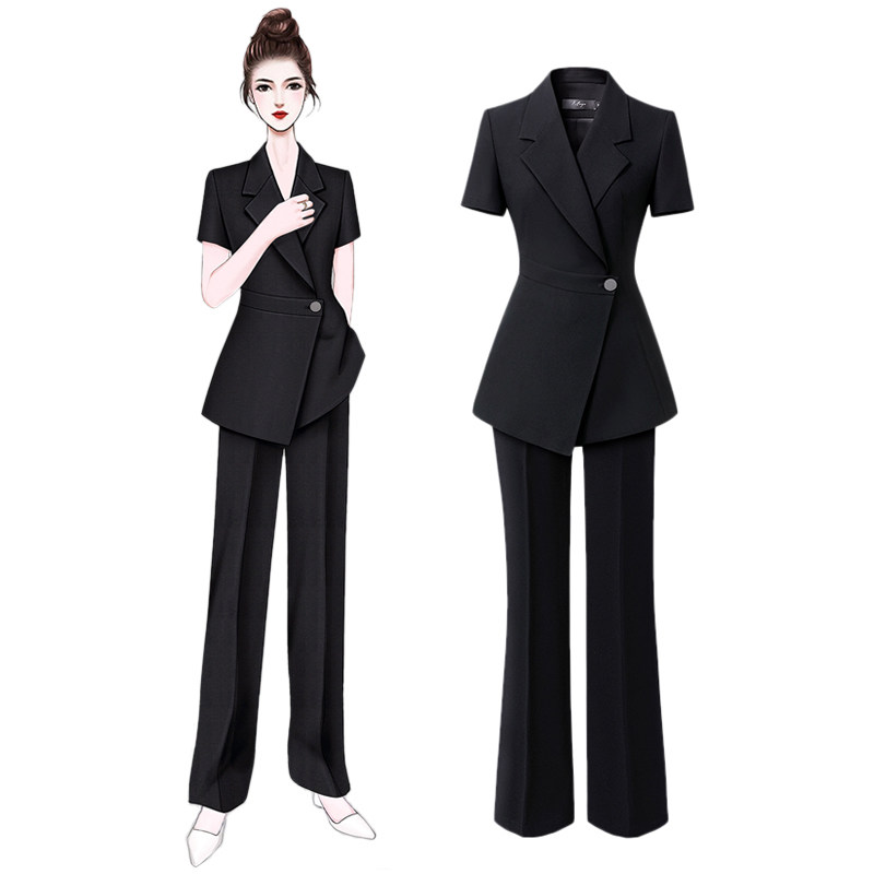 西装短袖套装夏季新款职业装通勤职业气质正装珠宝店西服工作服