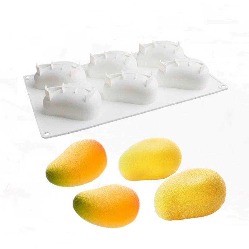 新款4连6连立体芒果模具 仿真水果慕斯蛋糕甜品西点烘焙模具工具