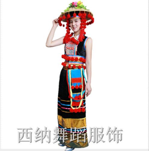 原版精品促销德昂族舞蹈演出 舞台表演民族服装 女装 礼仪服饰