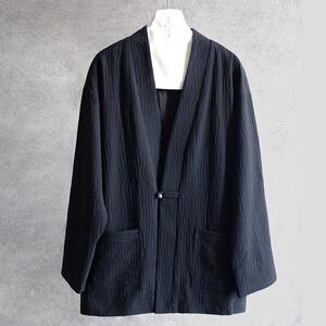春秋中国风男士复古风唐装汉服上衣宽松中式盘扣外套禅意道袍开衫