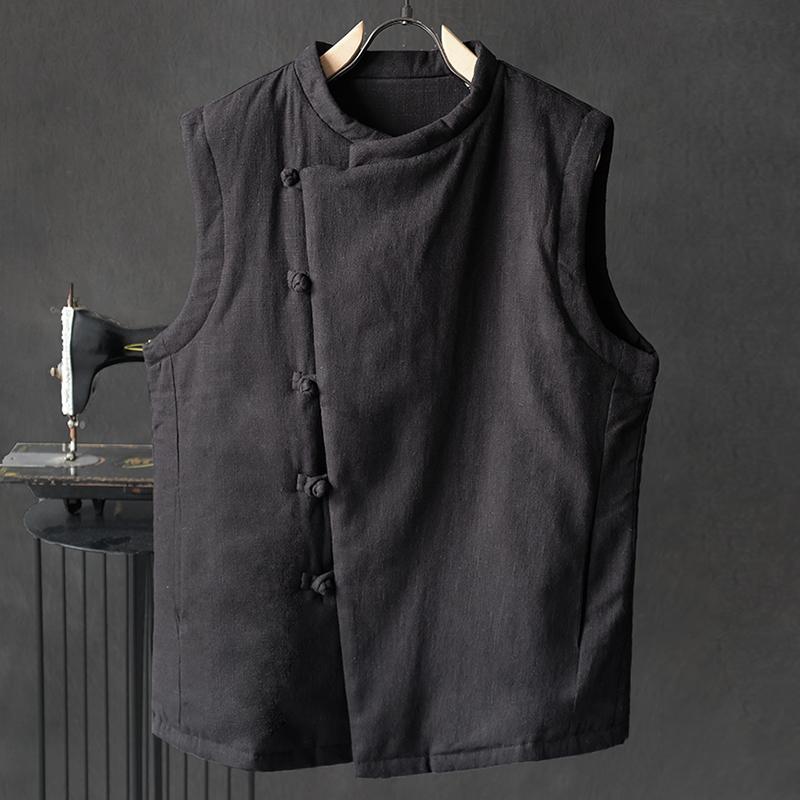 中国风青年休闲立领复古马甲背心