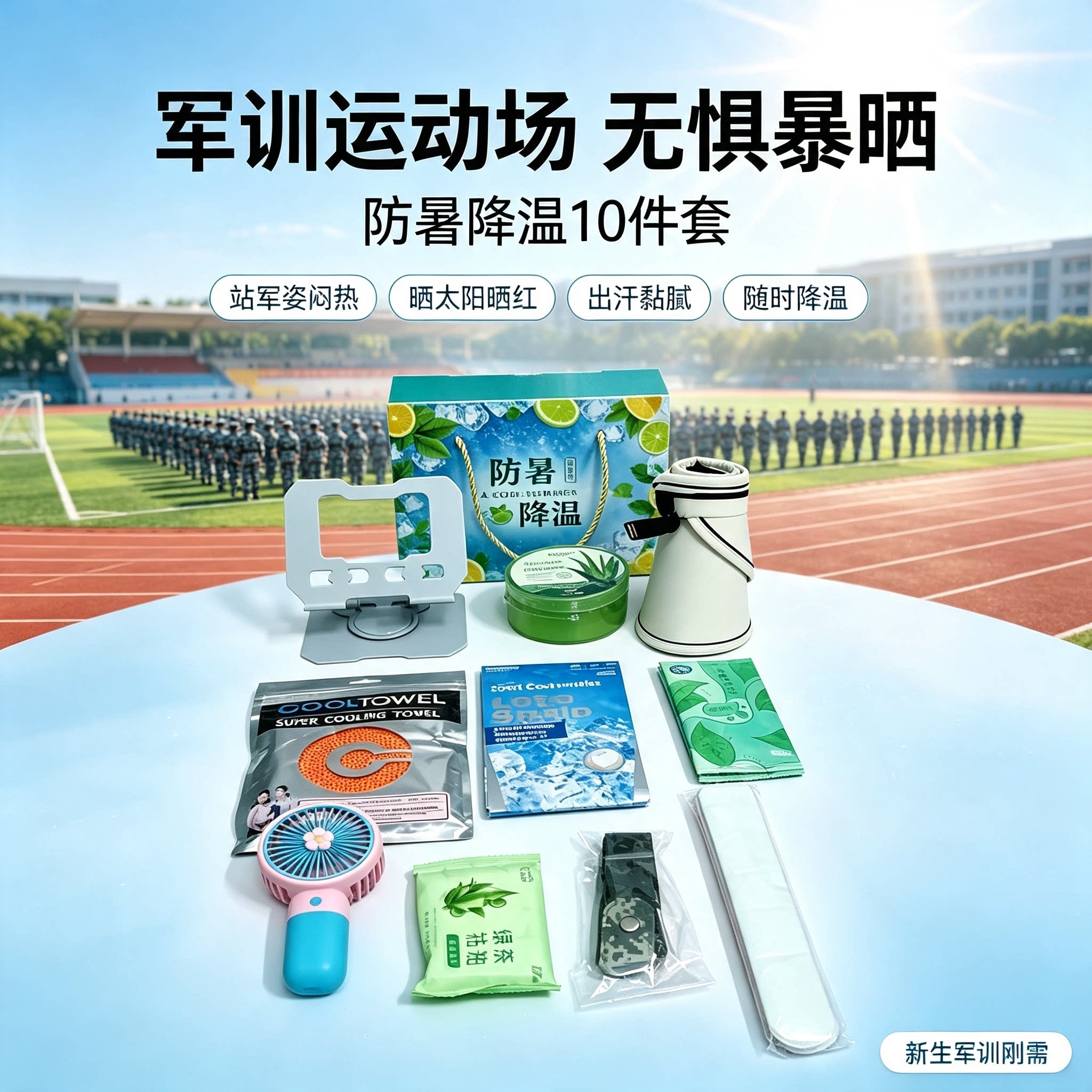新生军训防晒降温十件套实用礼盒