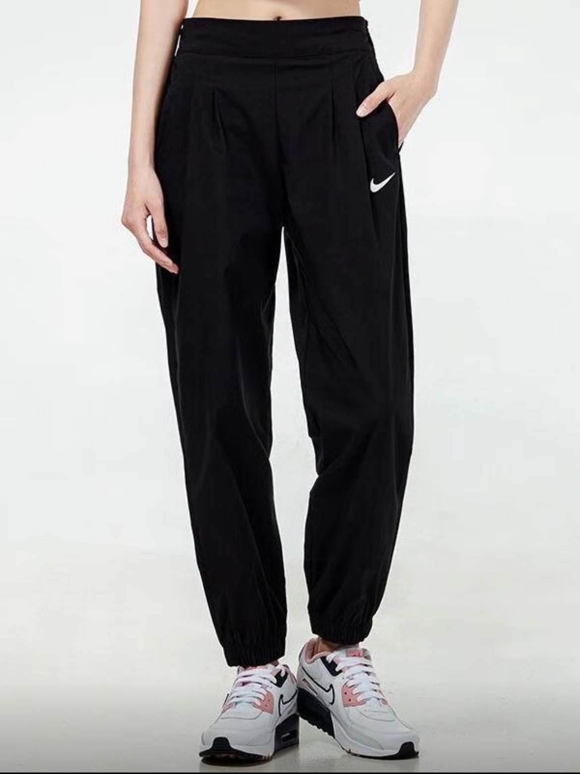 Nike 宽松刺绣加绒保暖暖束脚运动长裤 DV7093