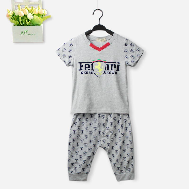 童装批发厂家直销夏季男童韩版休闲纯棉短袖中裤两件套套装2-5岁