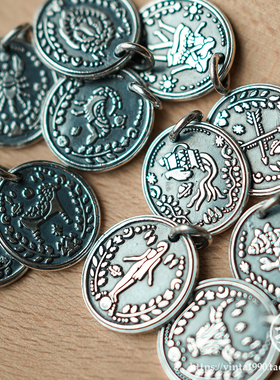 十二星座独立风原创手工银币吊坠