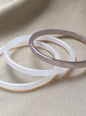 天然冰种玉髓手镯细条圆条