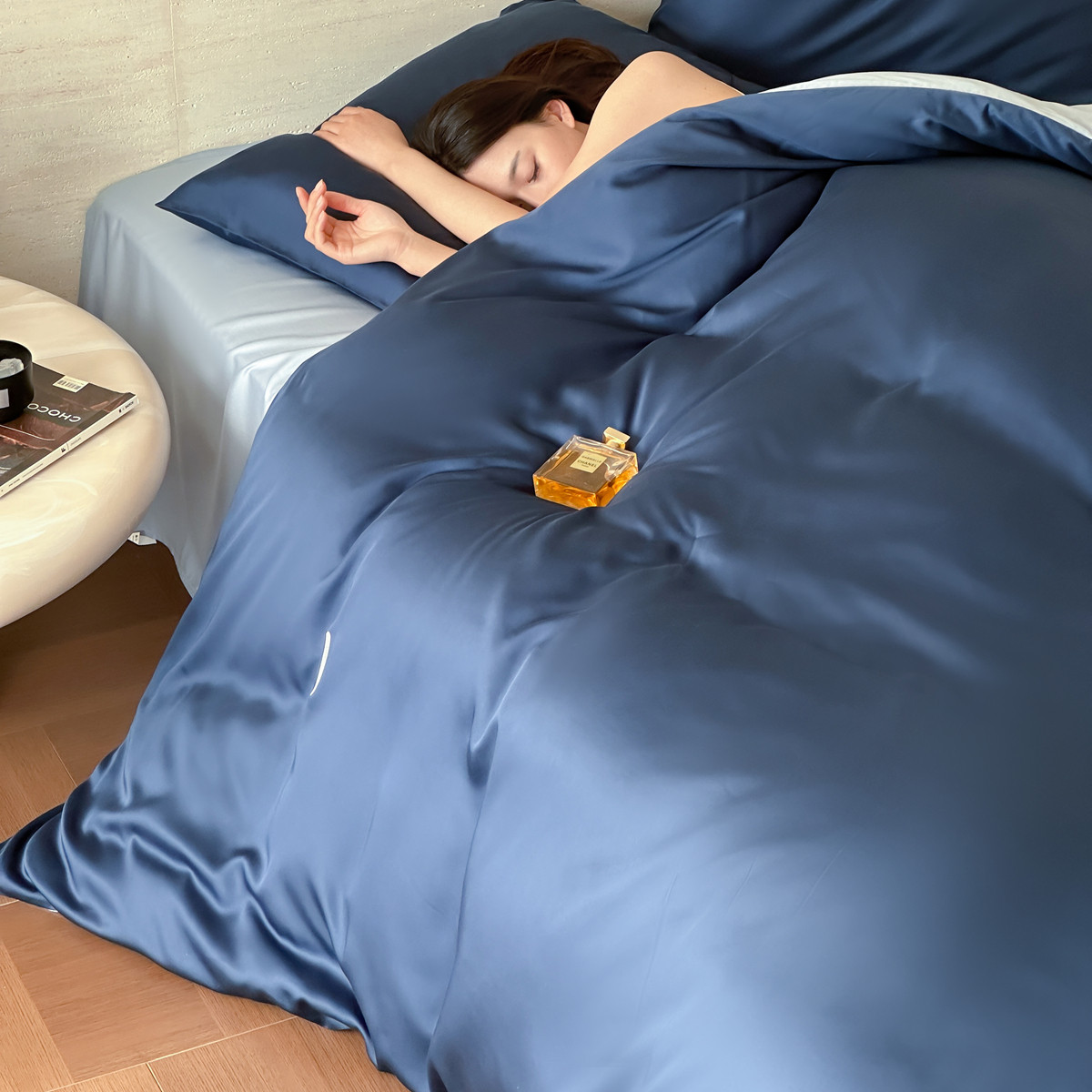 简约60支双面兰精天丝四件套凉感冰丝被套床单裸睡床上用品春夏