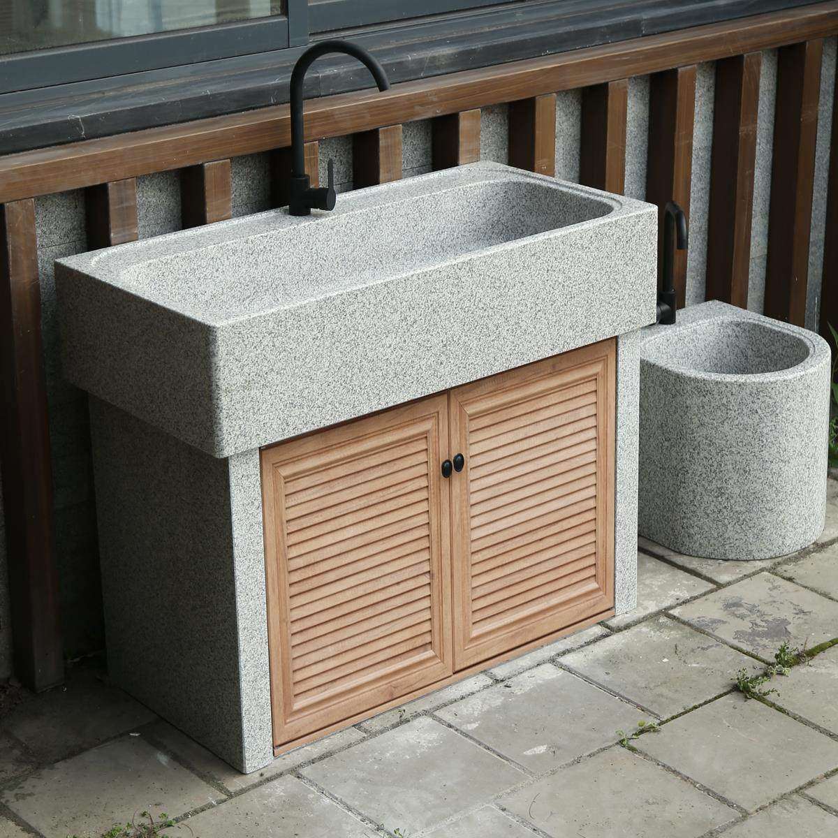 室外大理石防晒整石一体洗手池户外庭院花岗岩洗菜水槽阳台洗衣池,家装主材,盆、台一体成型式台盆,淘宝优惠券,粉丝福利购,淘宝优惠卷