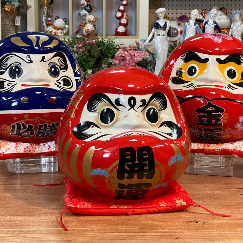 开运必胜达摩陶瓷摆件大号家居客厅玄关装饰日式餐厅招财开业送礼