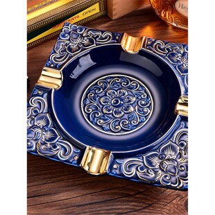 德国进口雪茄烟灰缸陶瓷创意多口径雪茄烟槽办公室专用烟缸