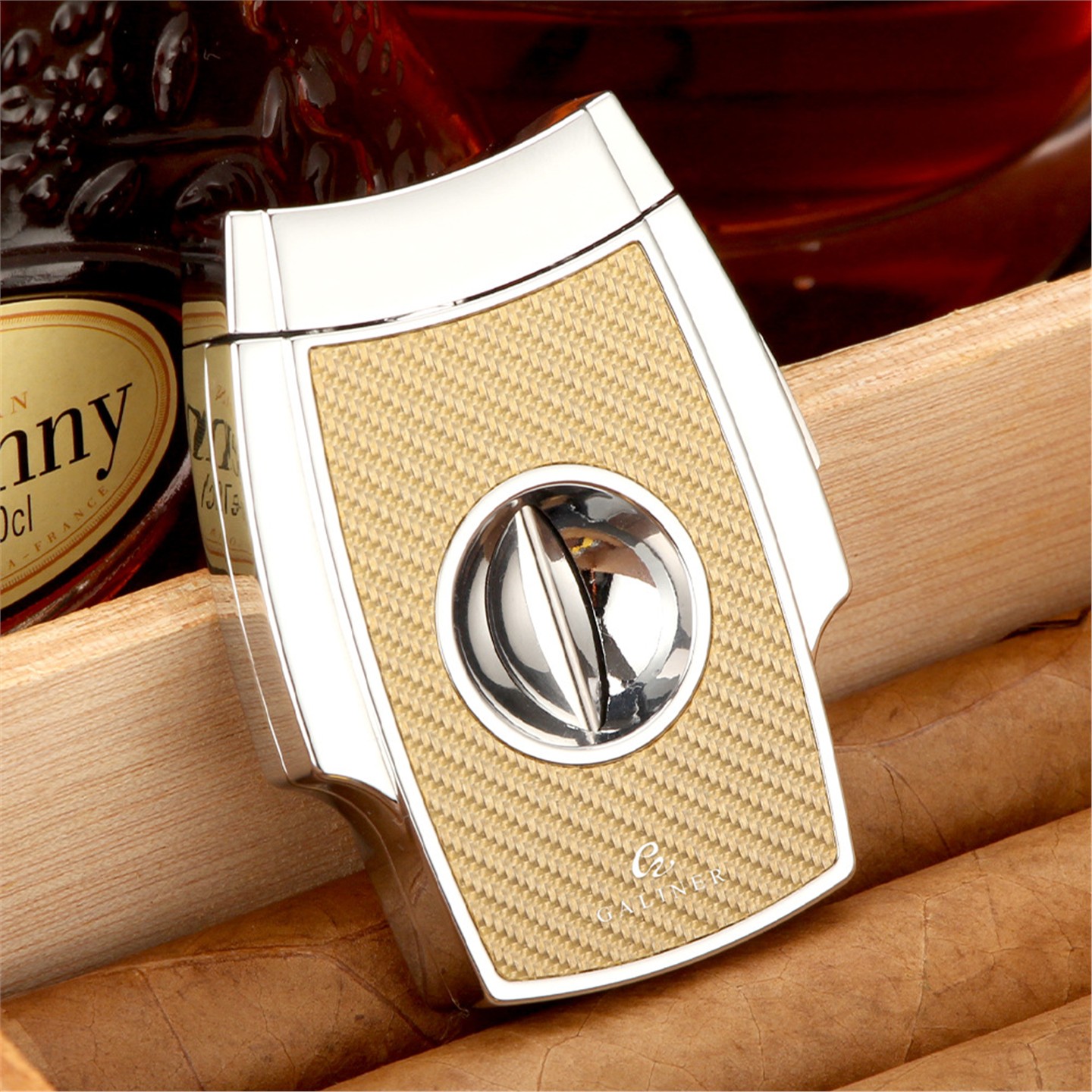 GALINER雪茄剪个性碳纤维雪茄刀锋利刀刃V型创意雪茄剪