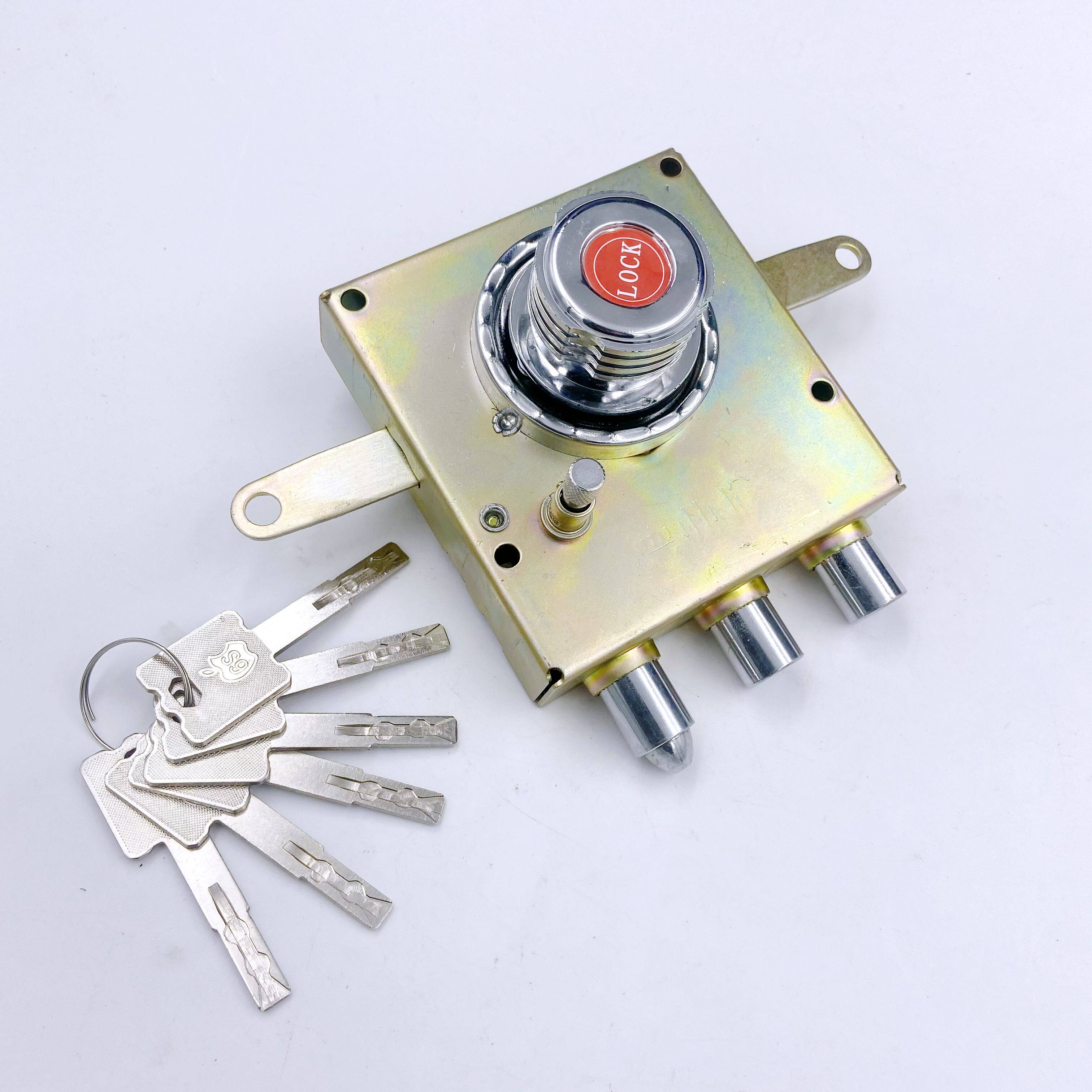 老式防盗门佳卫石牛航鹰十字自动碰锁通用型超c级双叶片自动碰锁