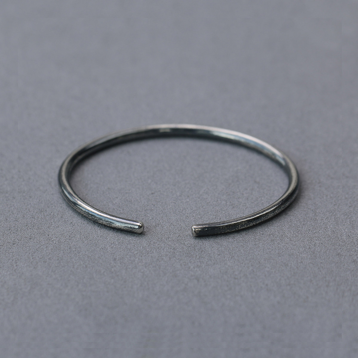 正品男士女式999足银纯银手镯素款简约银白色做旧复古款细款开口