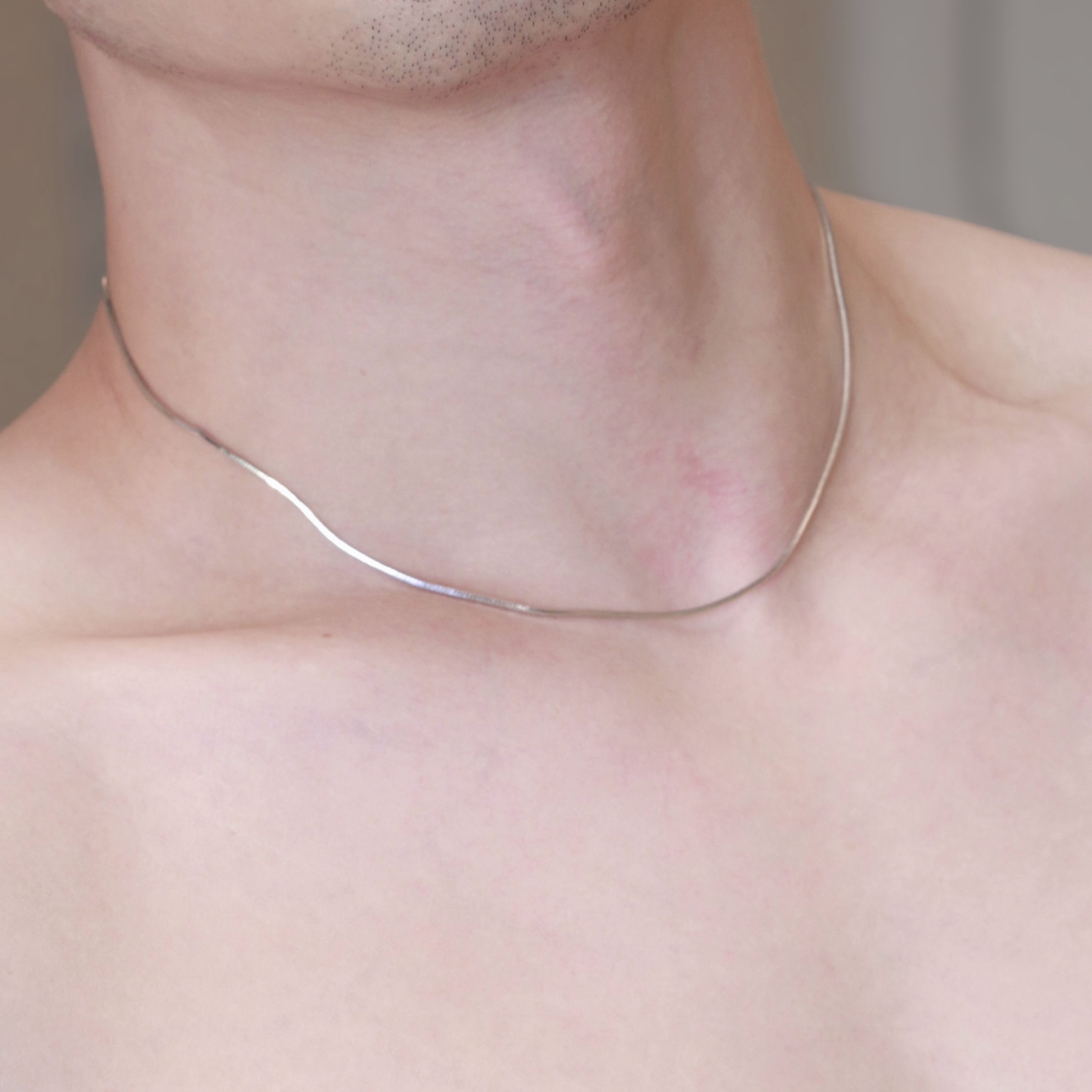 男式女式进口925纯银圆形蛇骨链锁骨链细款项链单链素链正品包邮