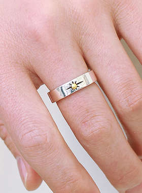 S925纯银戒指扳指男士民族风纯手工定制情人礼物银白色尽素思