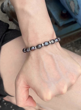 男士女天然珍珠手链黑色彩黑炫彩深色925纯银扣9mm巴洛克精挑优质