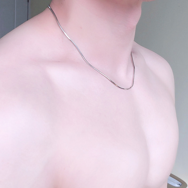 男士纯银性感嘻哈风龙骨毛衣链