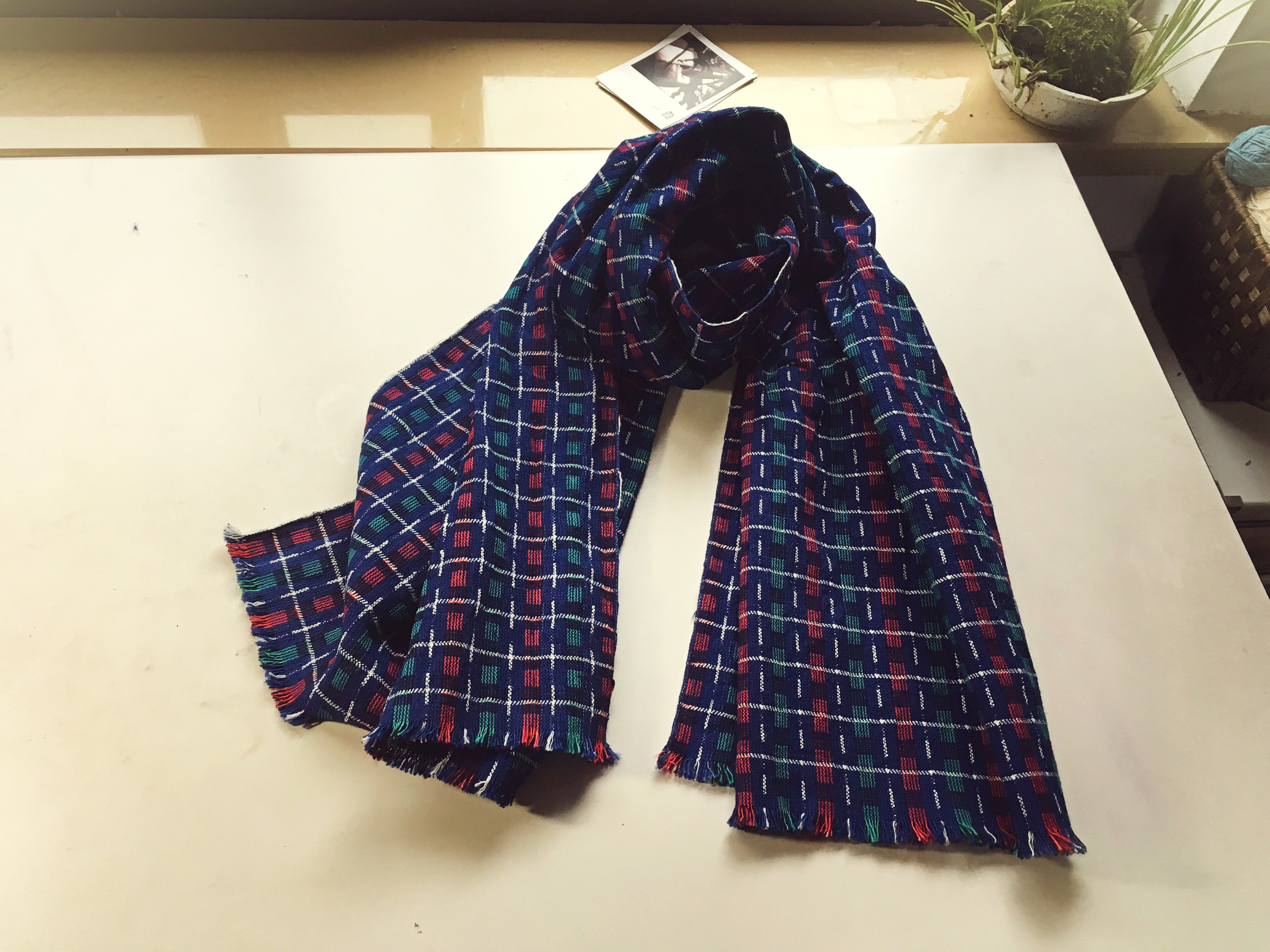 芳华 江南老土布手织布 围巾/披肩 冬季 古着 保暖 格子