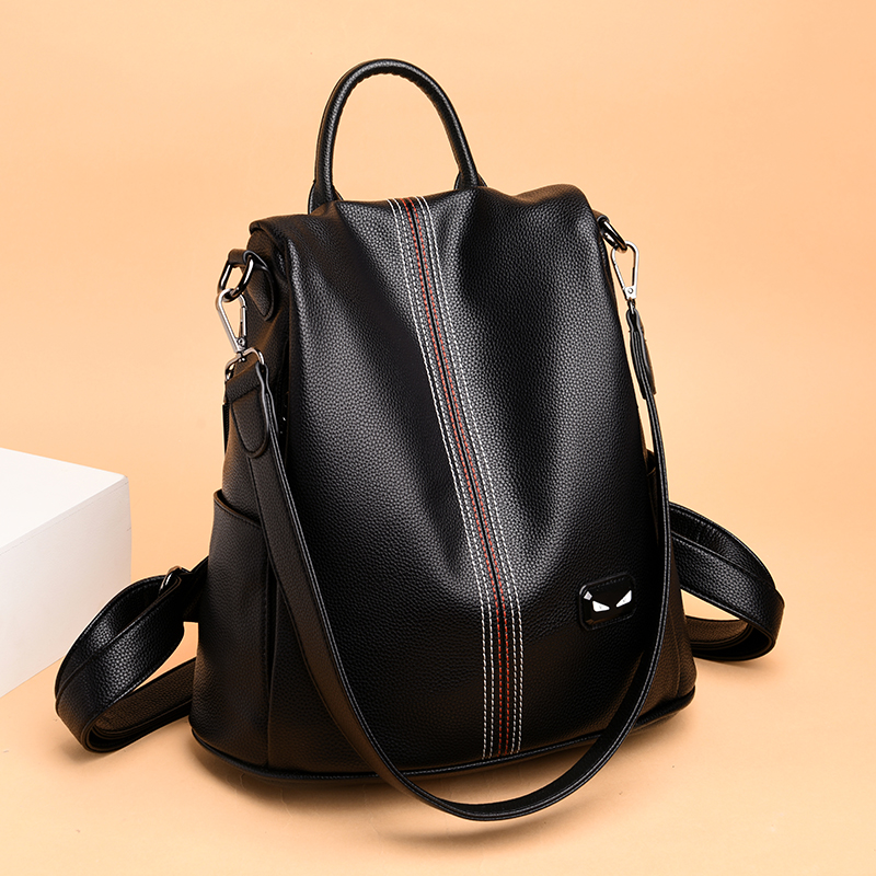 袋鼠休闲女士双肩包涤棉