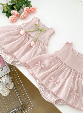 婴儿公主裙2026新款百天宝宝衣服夏天薄款包屁裙洋气婴幼儿哈衣