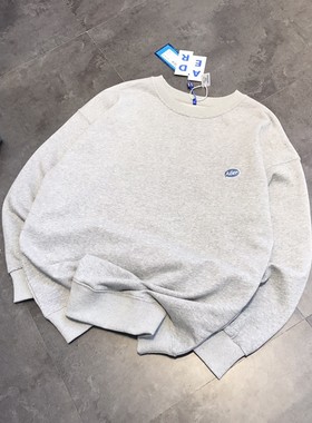 秋季新款ADER字母印花长袖t恤男休闲百搭上衣后背刺绣小人卫衣女