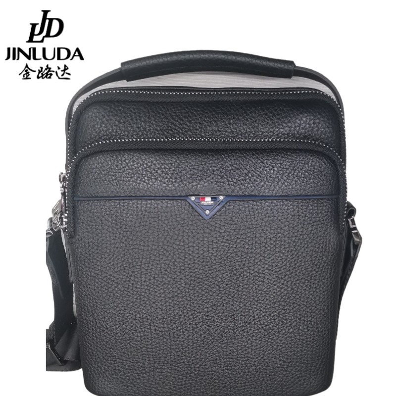 金路达真皮男士单肩包斜挎包头层牛皮