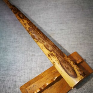 老梅鹿竹折扇水滴头7寸无填芯指纹花苏工宣纸扇面文玩收藏手工制