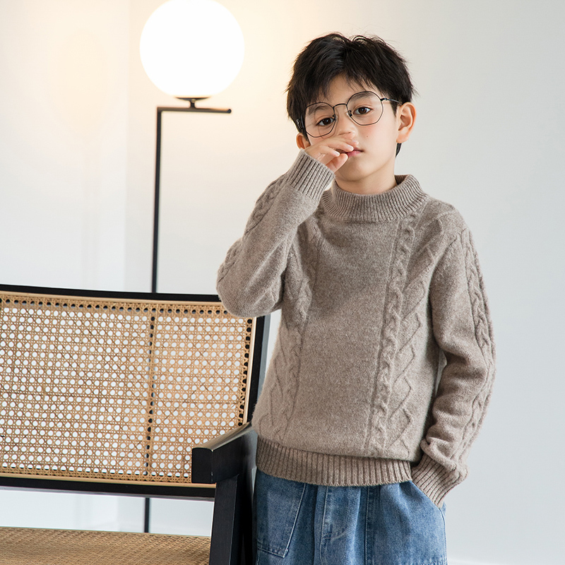 儿童羊毛衫女童装秋冬季男童毛衣套头宝宝加厚羊毛衫打底