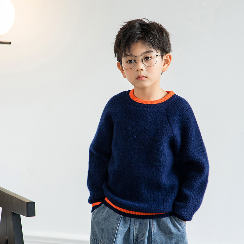 儿童羊毛衫女童装秋冬季男童毛衣套头宝宝加厚羊毛衫打底