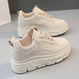 小白鞋 2023夏季 皮面女鞋 休闲鞋 百搭女鞋 厚底内增高时尚 W3612新款
