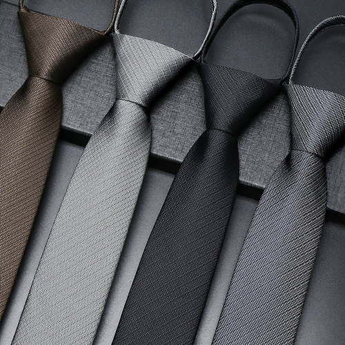 黑色灰色领带休闲免打结正装懒人