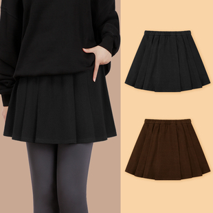 2025新款半身裙高级感黑色屁帘女叠穿神器卫衣半身裙短裙秋冬厚