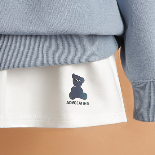 屁帘女白色百搭卫衣叠穿遮臀大码